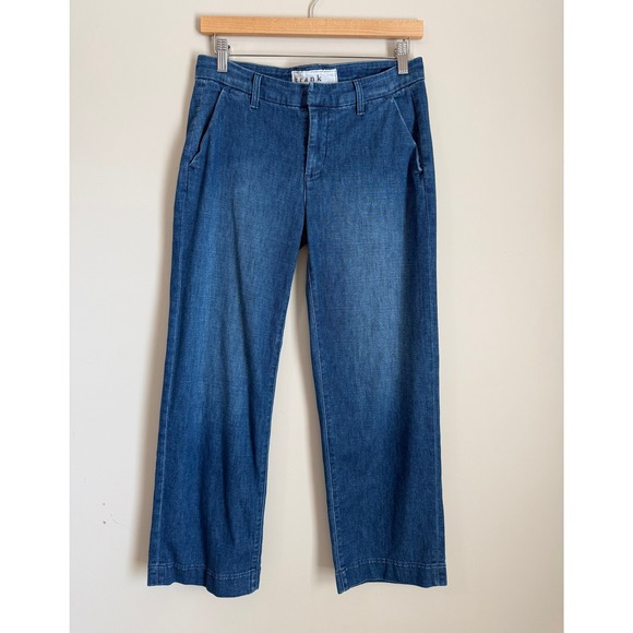 Frank & Eileen Pants - Frank & Eileen Westport Pants Women 4 Blue Wide Leg Denim Trousers Made in USA